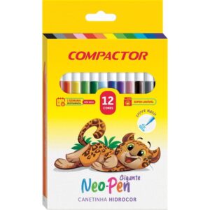 Caneta Hidrografica Neo-Pen Gigante 12 Cores - Imagem 1