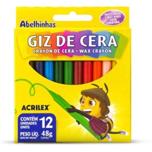 Giz de Cera Fino 12 Cores 48G - Imagem 1