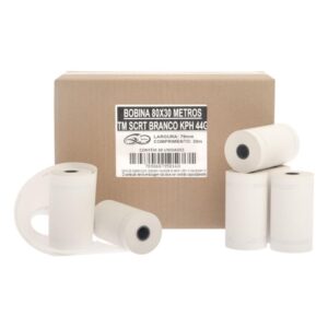 Bobina Termica 80MMX30M 1 Via Branca 44G - Imagem 1