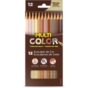 Lapis de Cor Sextavado Multicolor Eco 12 Cores Etnias - Imagem 1