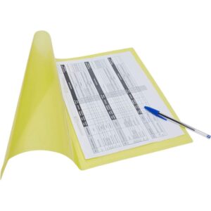Pasta Grampo Trilho Plastica Oficio Amarela Soft - Imagem 1