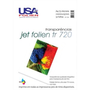 Transparencia Inkjet Jet Folien A4 75MC Tarja Remov - Imagem 1