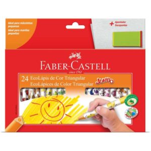 Lapis de Cor Jumbo Ecolapis 24 Cores Decorado - Imagem 1
