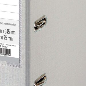 Pasta Registradora Oficio Larga Cinza Premium - Imagem 2