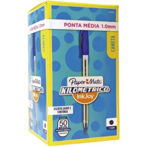 Caneta Esferografica Kilometrica 100 Media Azul - Imagem 1