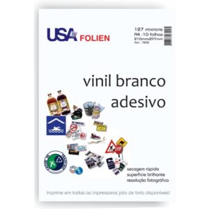 Papel Fotografico Inkjet A4 Vinil Adesivo Branco - Imagem 1
