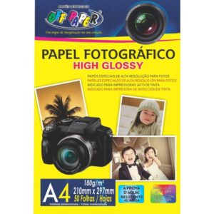Papel Fotografico Inkjet A4 High Glossy 180G - Imagem 1