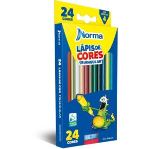 Lapis de Cor Triangular Norma 24 Cores C/Apontador - Imagem 1