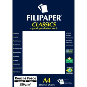 Papel A4 Couche Branco Fosco 180G. - Imagem 1