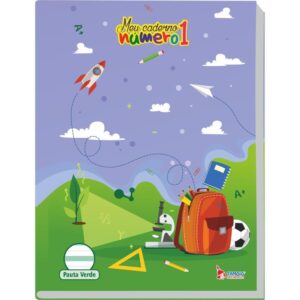 Caderno Caligrafia Capa Dura Numero 1 Pauta Verde 40F 70G. - Imagem 3