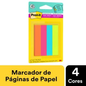 Bloco Marcador Pagina Adesivo Flags 4 Cores Papel 180F. - Imagem 2