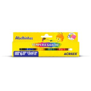 Tinta Guache 015ML 06 Cores Auto Servico - Imagem 1