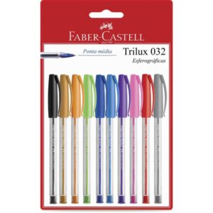 Caneta Esferografica Trilux Colors 1.0MM 10 Cores - Imagem 1