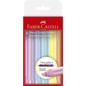 Caneta Marca Texto Grifpen 6CORES Pastel - Imagem 1