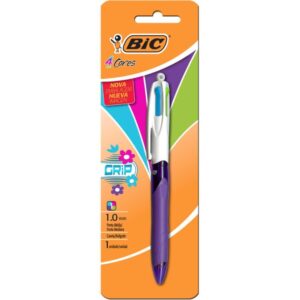 Caneta Esferografica Bic 4 Cores Grip Fashion - Imagem 1