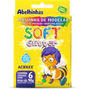 Massa para Modelar Soft C/06 Cores 90G. C/Gliter - Imagem 2
