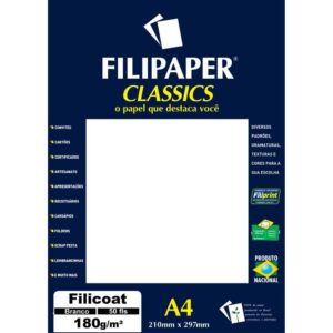 Papel A4 Filicoat Classics Branco 180G. - Imagem 1