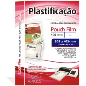 Plastico para Plastificacao Pouch Film A3 303X426MM 0,07 - Imagem 1