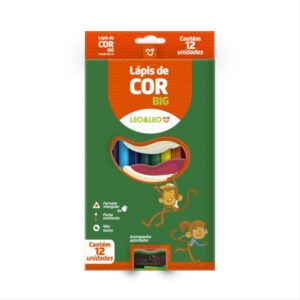 Lapis de Cor Jumbo Leo e Leo 12 Cores TRIANG.17CM - Imagem 1