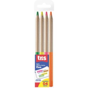 Caneta Marca Texto Tris Lapis Neon Jumbo 4CORES - Imagem 1