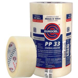 Fita para Empacotamento PP 33 45MMX100M Transparente - Imagem 1