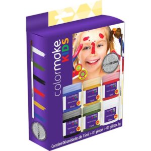 Pintura Facial Liquida Kids 6CORES+PINCEL+GLI - Imagem 2