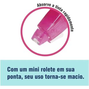 Corretivo em Fita Corretion Tape 6M Rosa C/Refil - Imagem 3