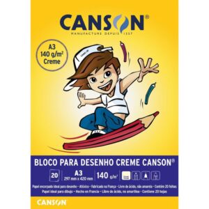 Bloco para Educacao Artistica Creme Infantil 20F A3 140G - Imagem 1