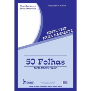 Papel para Flip-Chart Serrilhado 64X94CM 75G. 50FLS. - Imagem 1