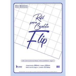 Papel para Flip-Chart Serrilhado 62X86CM 63G. 50FLS. - Imagem 1