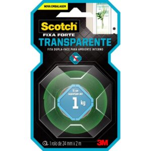 Fita Fixa Forte Silicone Tranp/Verde 24MMX2M - Imagem 1
