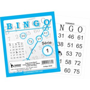 Bloco para Bingo Azul 120X108MM 100F Jornal - Imagem 1