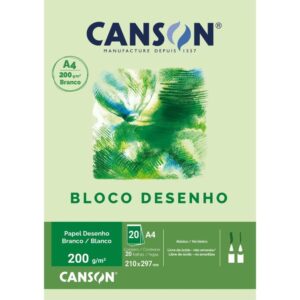 Bloco para Educacao Artistica Desenho A4 200G 20FLS Branco - Imagem 1