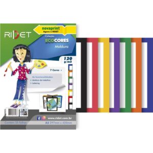 Bloco para Educacao Artistica Moldura A3 7COR.120G 35F.29X42 - Imagem 1