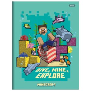 Caderno Brochurao Capa Dura Minecraft 80FLS. - Imagem 2