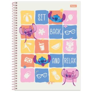 Caderno Espiral 1/4 Capa Dura Stitch 80FLS. - Imagem 5