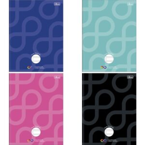 Caderno Brochurao Capa Dura Neuro 80FLS. Pauta Ampliada - Imagem 1