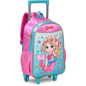 Mochila Infantil com Rodinha Sereias G Estojo+lancheira - Imagem 1
