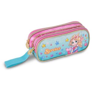 Mochila Infantil com Rodinha Sereias G Estojo+lancheira - Imagem 2