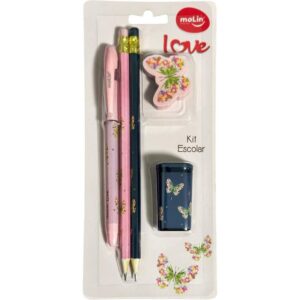 Kit Escolar Love Borboletas 5 Peças - Imagem 1