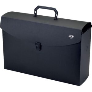 Maleta Plastica com Alca C/06 Pasta Suspen. em PP Black - Imagem 1