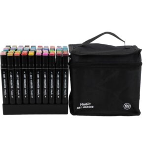 Marcador Artistico Art Marker 60 Cores C/Bolsa - Imagem 1