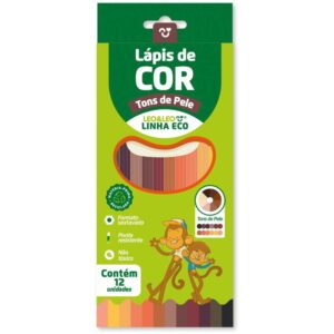 Lapis de Cor Sextavado Leo e Leo Tons de Pele 12 Core - Imagem 1
