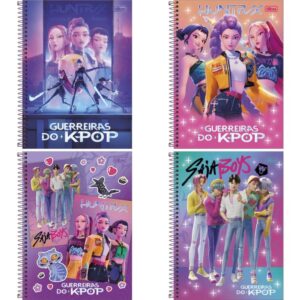 Caderno 01X1 Capa Dura Guerreiras do K-Pop 80FLS. - Imagem 1