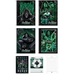 Caderno 01X1 Capa Dura Vingadores Doutor Destino 80FL - Imagem 1
